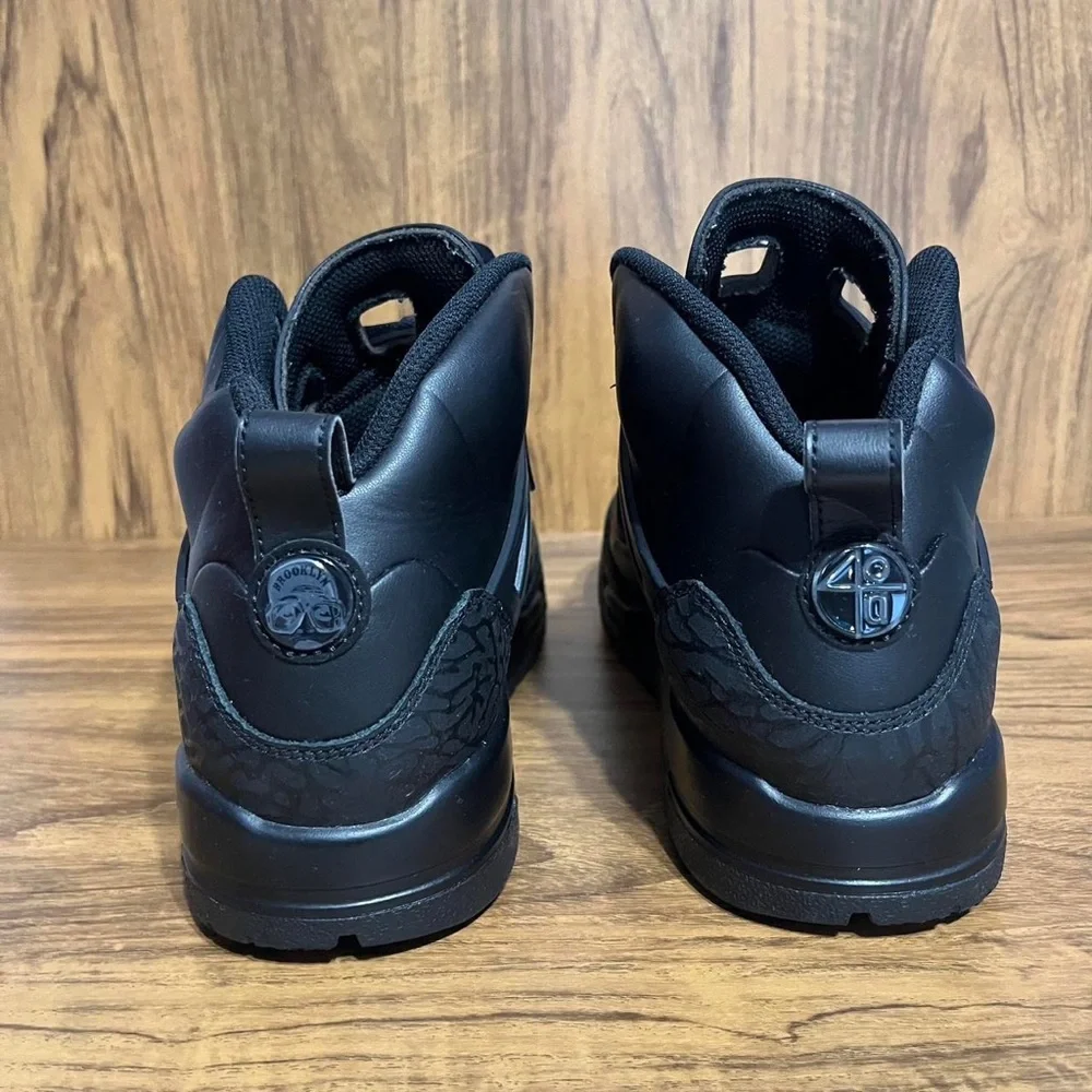 Nike Boys Air Jordan Spizike FD4653-001 Triple Black Sneakers Sz 6.5Y
